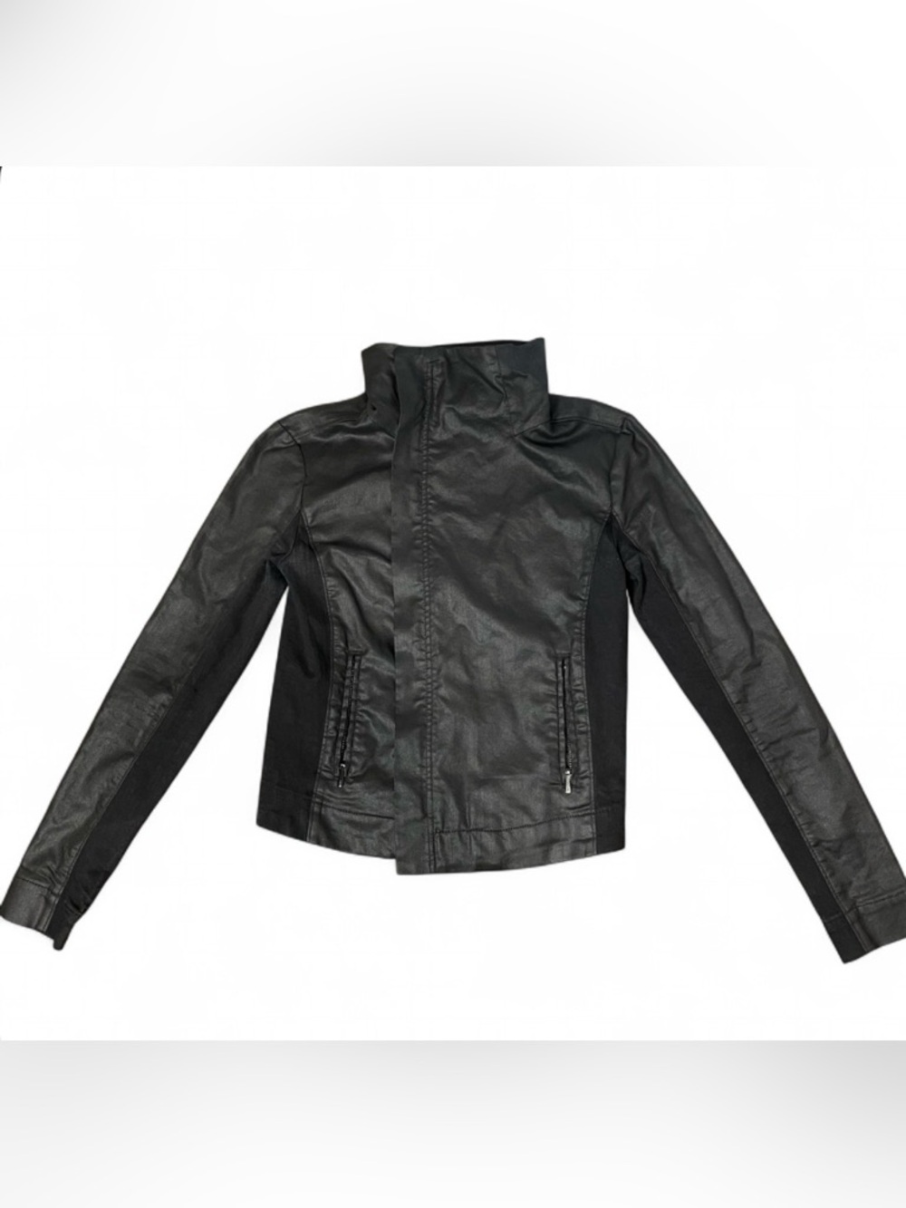 3x1 NYC cotton stretch denim moto style fitted jacket